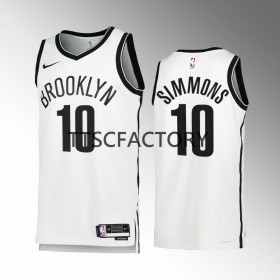 Herren NBA Brooklyn Nets Trikot Ben Simmons 10 Nike 2022-23 Association Edition Weiß Swingman